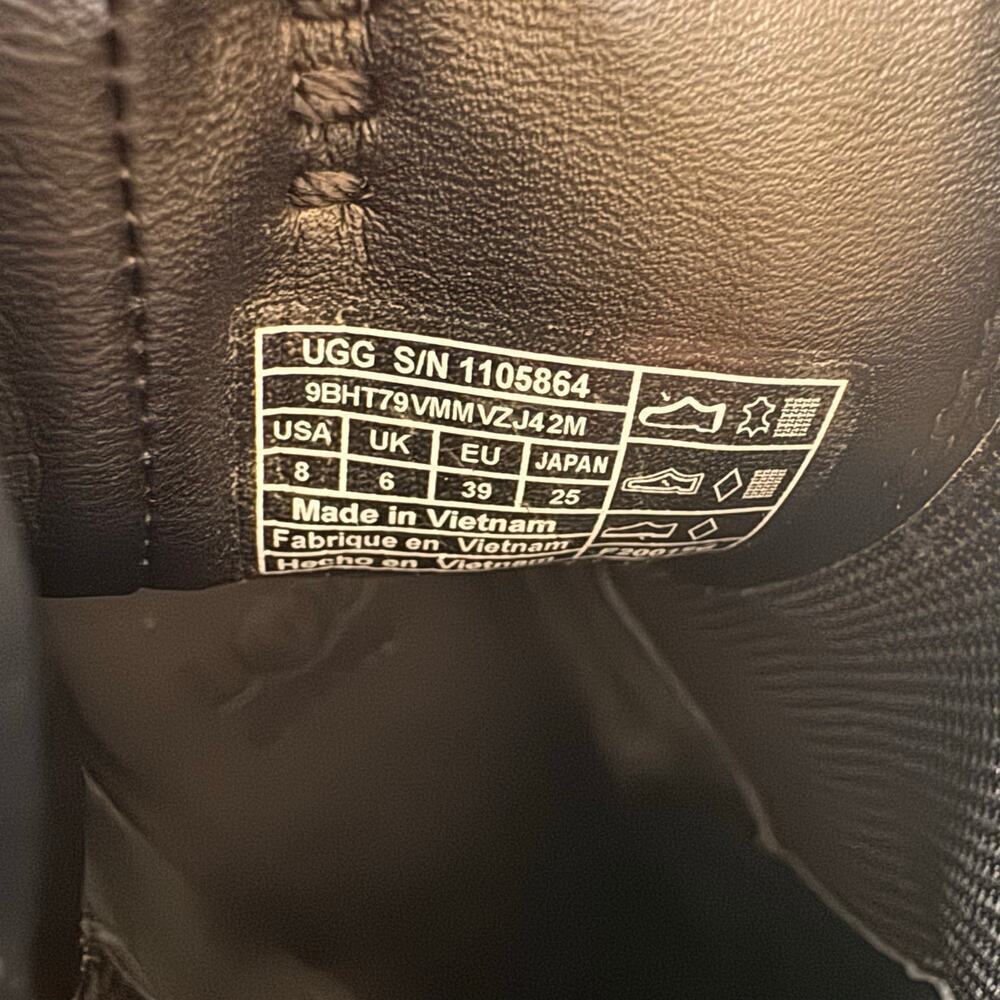 UGG Hazel Nubuck Leather Heeled Chelsea Boot Black Size 8 - Picture 11 of 12